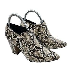 Michael by Michael Shannon Snake Print Block Heel Ankle Booties 8.5 Pointed‎ Toe